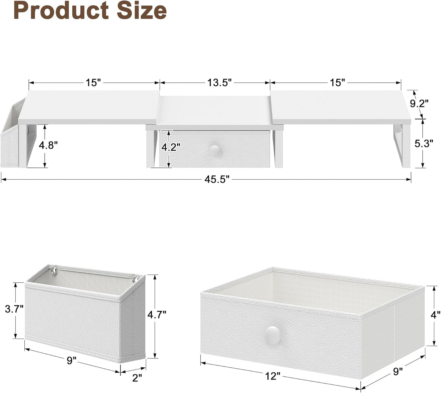2 27 Inches, LANDVOI Heavy Duty Dual Monitor Stand, Holds Screens Up to Adjustable Length and Angle Monitor Riser, Desk