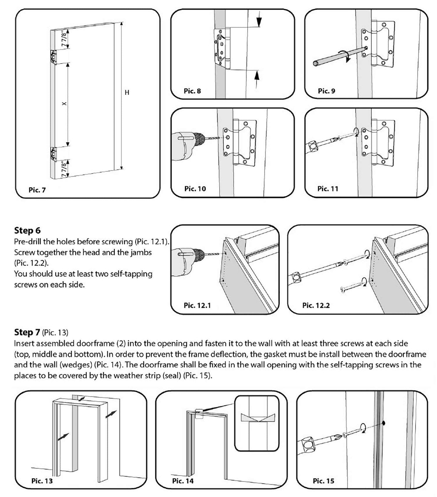 VDOMDOORS Sete 6003 | Double Swing Interior French Doors with Glass with Frosted Glass, MDF, Hardware Included, 56x80, White, Modern