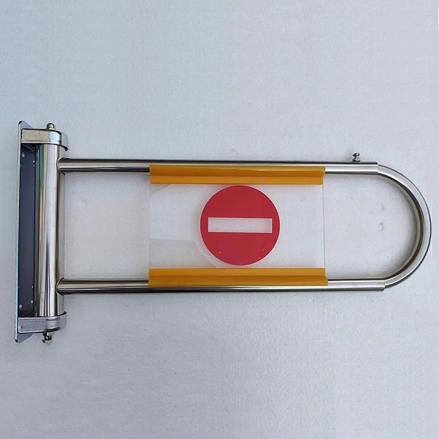 Adjustable Single Entrance Safety Gate Metal, Ticket Inspection Channels Transfer Gate, Park Aisles Scenic Hallway Import and Export Channels(Silver+Yellow,4pcs)