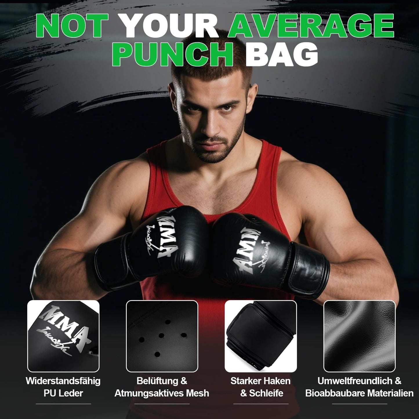 Freestanding Punching Bag with Gloves, 70'' Heavy Boxing Bag with Stand for Adult Teens, Standing Women Men Inflatable Kickboxing Bags for Beginners Training MMA Muay Thai Fitness