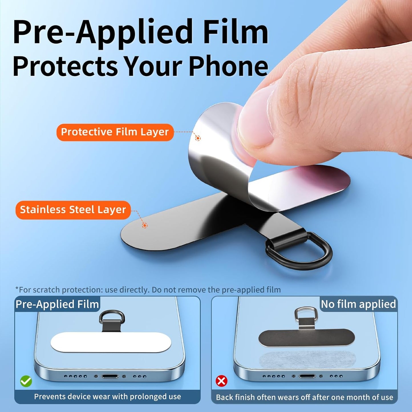 0.4mm 360 saxsion Lanyard for Phone, Self-Locking Phone Wrist Strap with Ultra-Thin Clip & Hook, Anti-Drop Strap