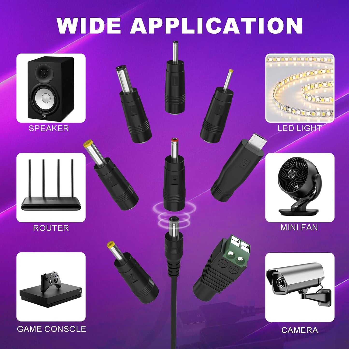 DROK 9v 5v 9v 1.1m/3.6FT 8 USB to Adapter - to Boost Converter, USB to DC Power Cable Step Up Converter with DC Plug