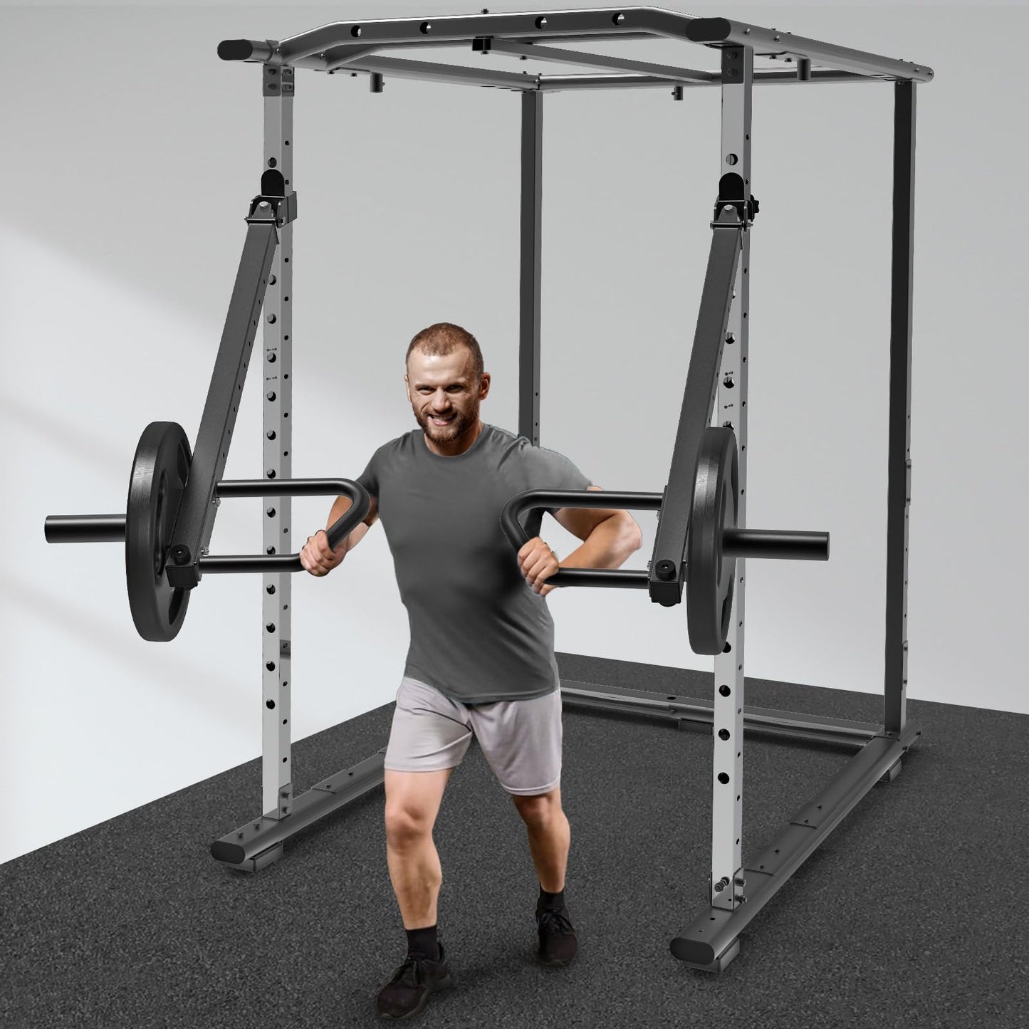 SELEWARE Heavy Duty Adjustable Jammer Arms Lever Arms - 600 lbs Capacity, Alloy Steel, Fits 3'' x 3'' Power Racks with 5/8" or 1" Holes, Home Gym Strength Training, Compatible with 2" Olympic Plates