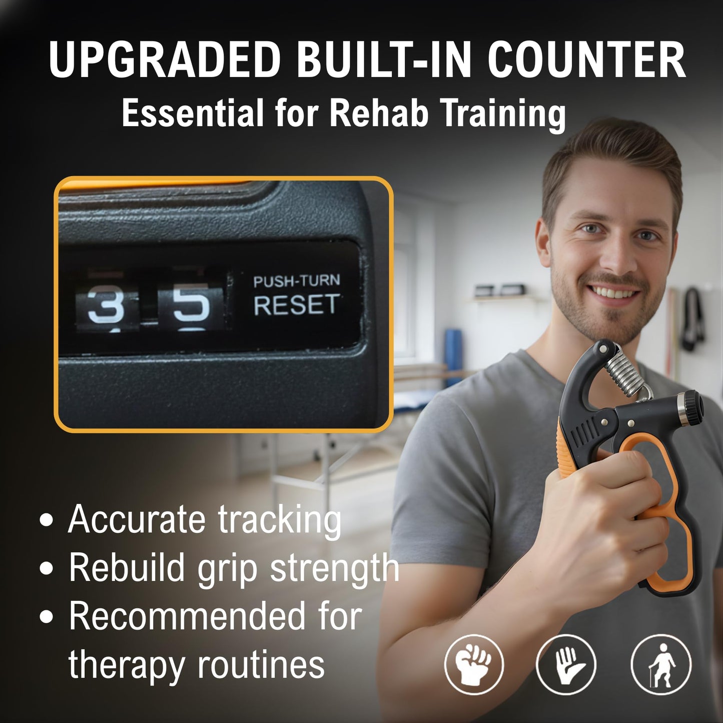 Grip Strength Trainer, 22-330Lbs Adjustable Resistance Forearm Strengthener, Hand Grip Strengthener with Counter, Heavy-Duty Grip Trainer for Wrist & Finger Exercise