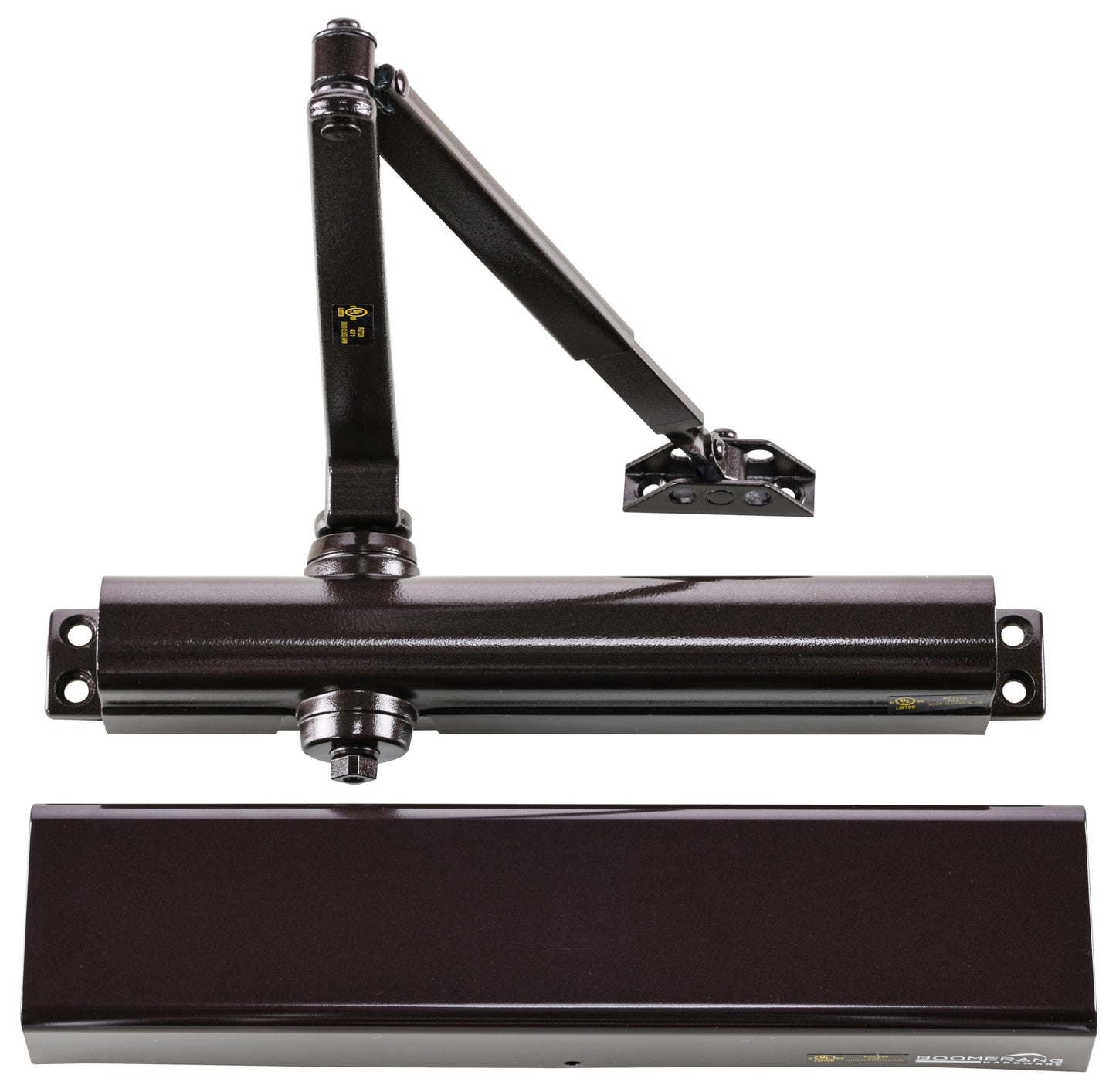 Boomerang Heavy Duty Designer Automatic Commercial Door Closer - D8016-Surface Mounted, Grade 1, Cast Aluminum, UL 3 Hour Fire Rated & ADA for high Traffic doorways, Dark Bronze (US10B)