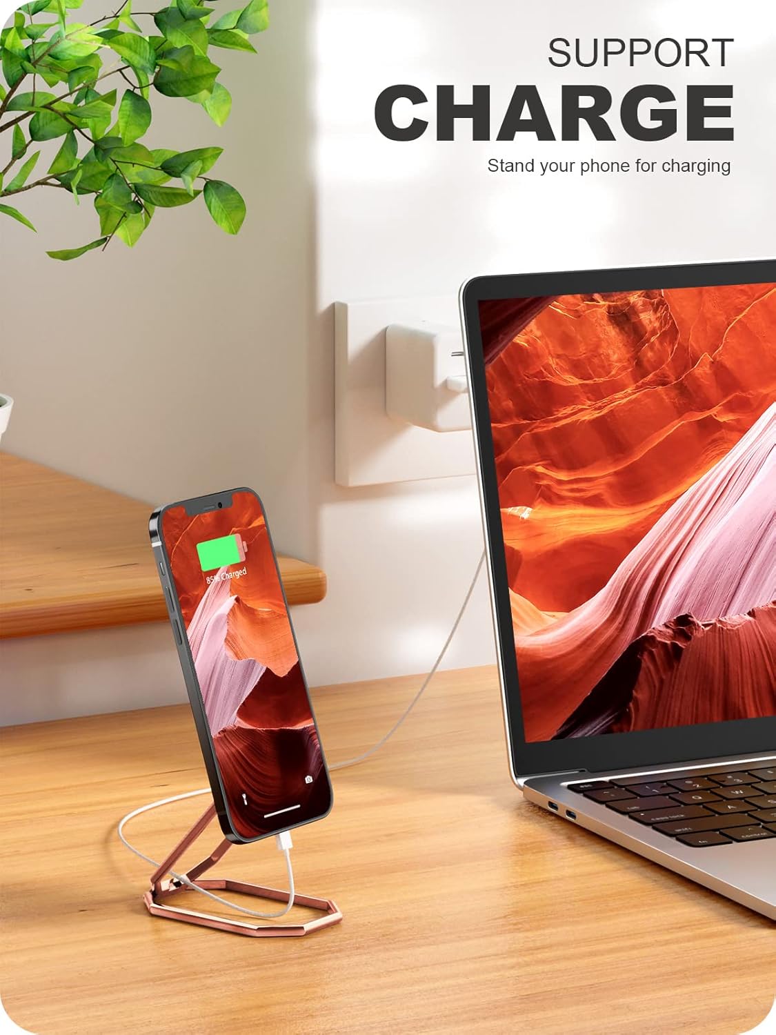 A-LuGei 360 & Phone Kickstand Ring Holder, Magnetic Cell Phone Grips, Phone Stand for Desk, Adhesive Phone Holder