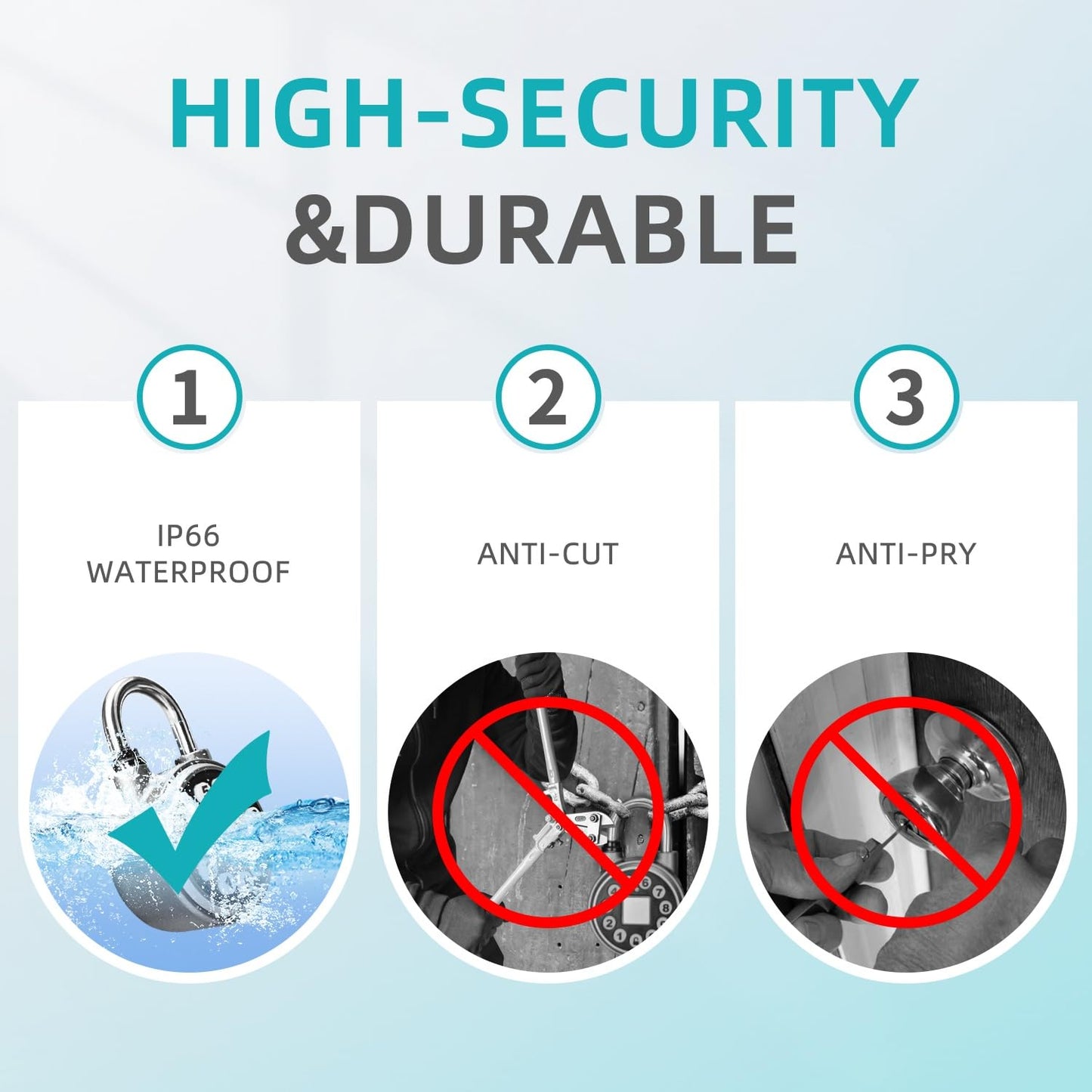 SFW Fingerprint Padlock, Bluetooth Pad Locks with Code, Water Resistant Smart Padlocks with Mobile App, Suitable for Gym, Sports Facilities, Bicycles, Schools, Luggage and Lockers