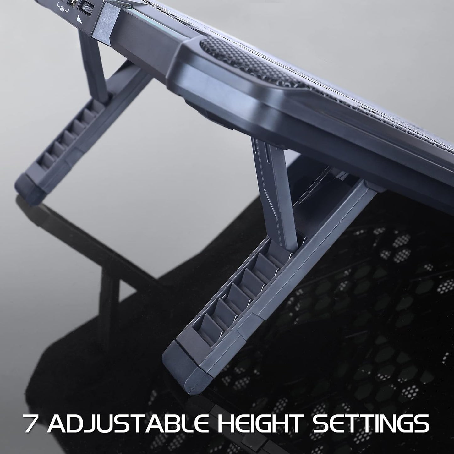 ENHANCE 5 7 Settings 17 inches 1 800 Cryogen Gaming Laptop Cooling Pad Stand - Laptop Cooler with Adjustable Height