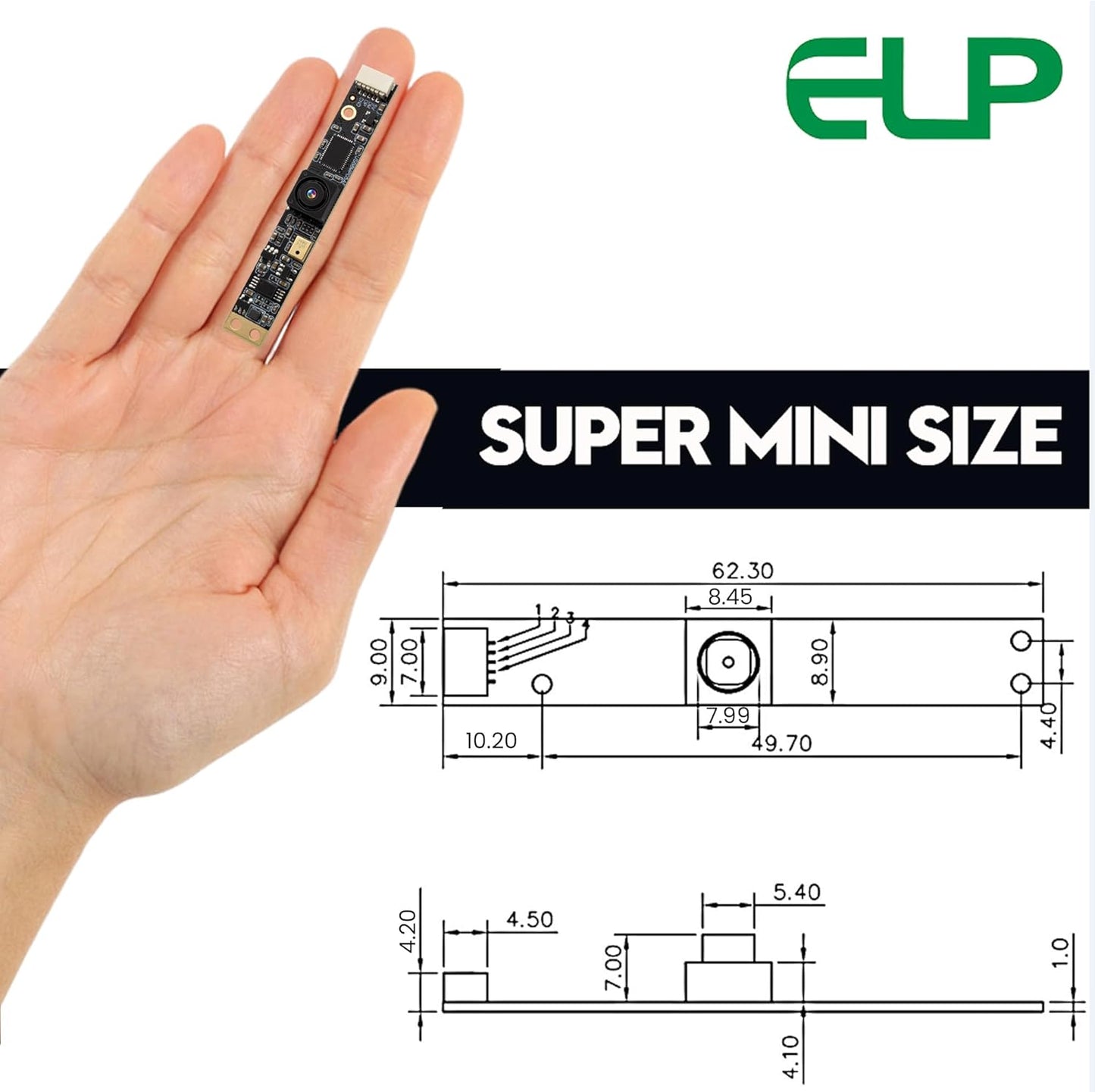 ELP 8mp 4K 2448P (64 USB Camera Module with Microphone PC Camera for Computer Lightburn Camera for Laser Engraver Mini