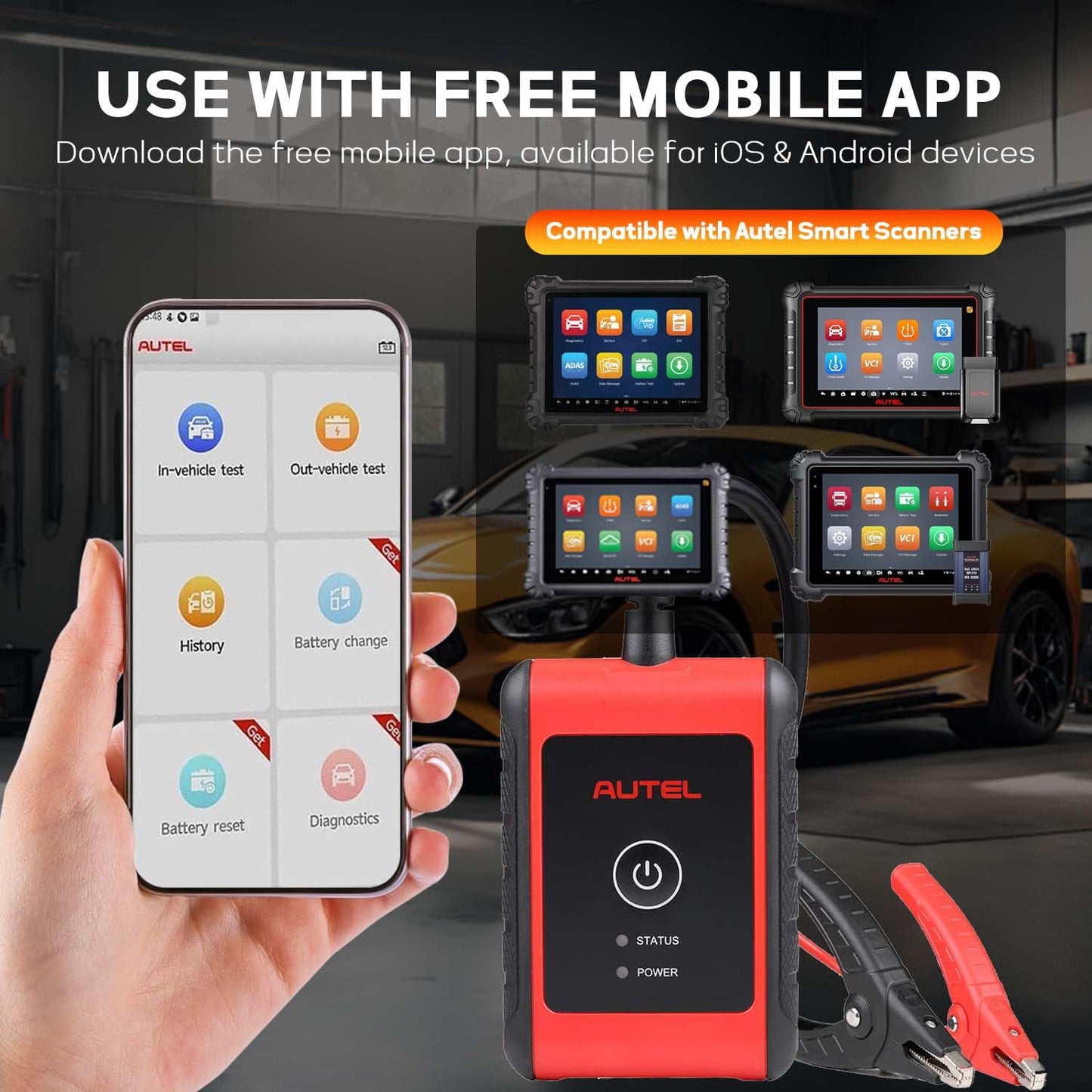 Autel MaxiBAS BT506 Car Battery Tester, Lite of BT508/BT608 Analyzer, 6v 12v 100-2000 CCA, Adaptive Conductance, Cranking Charging System Test, Work w/Autel Scanners & iOS/Android, Free Updates