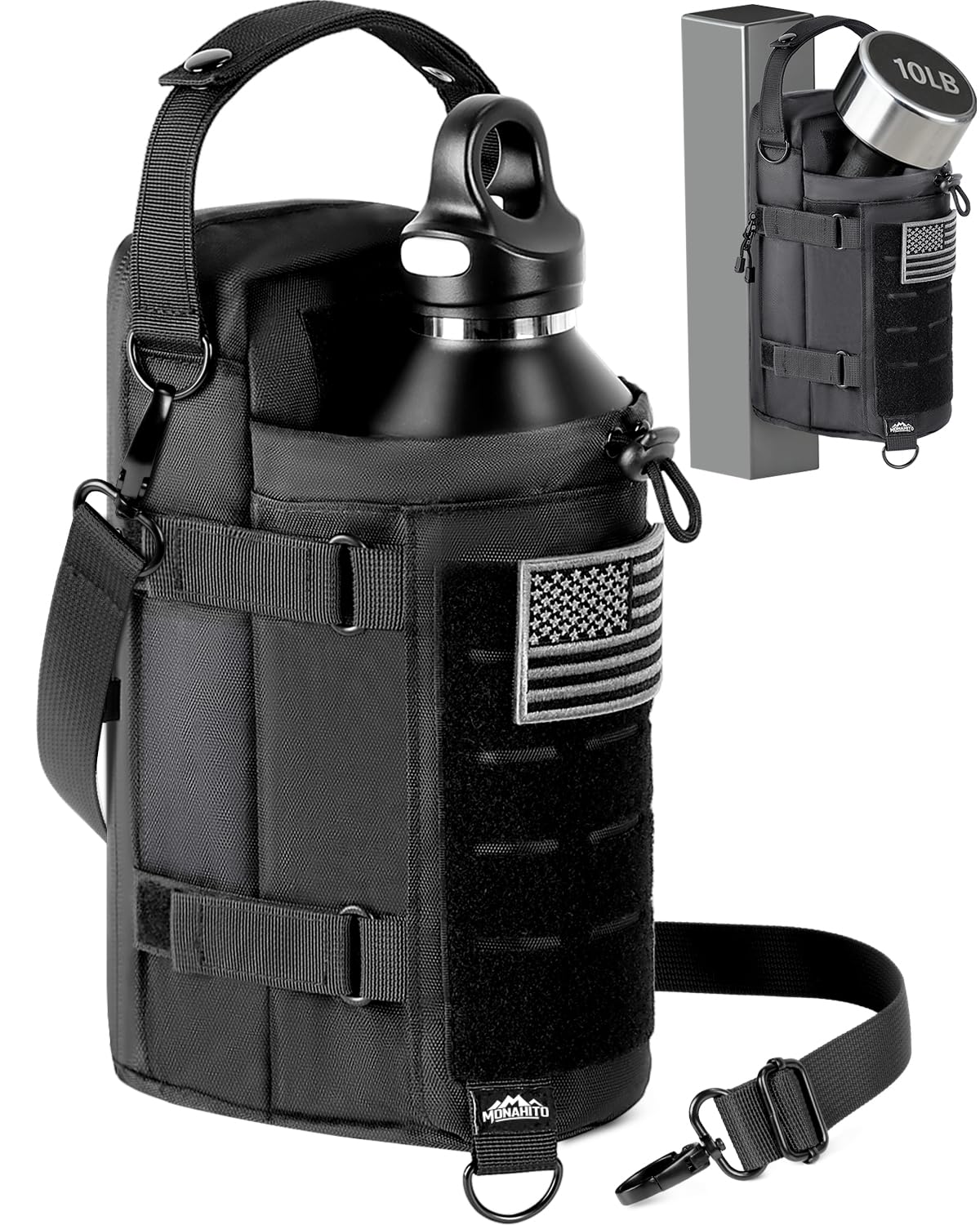 Magnetic Gym Bag for Men - Water Bottle Carrier Holder Bag with Shoulder Strap, 4 Built-in Magnets Gym Gifts for Men