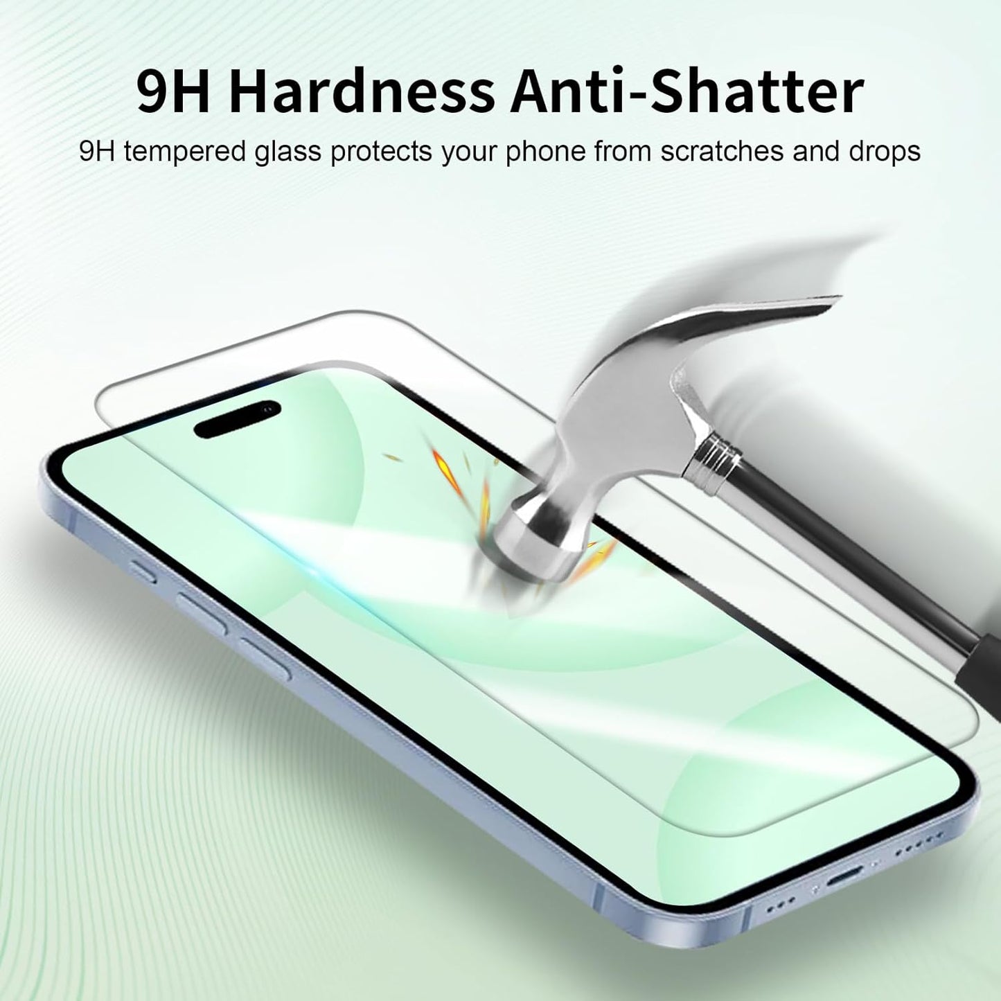 3Pack 16 9H BLEUM CADE Screen Protector for iPhone Plus with Installation Frame, Anti-Fingerprint Hardness Tempered