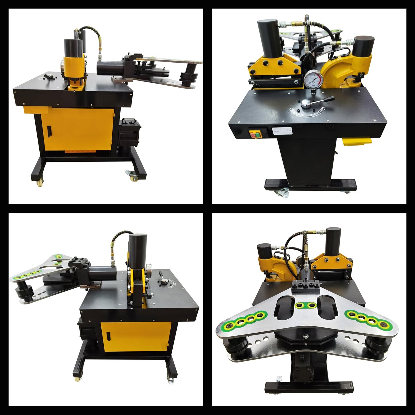 TECHTONGDA 5in1 Electro-Hydraulic Busbar Processor Busbar Bender Cutter Puncher Crimper Embossing Machine Heavy-duty Busbar Processing Machine 110V 750W