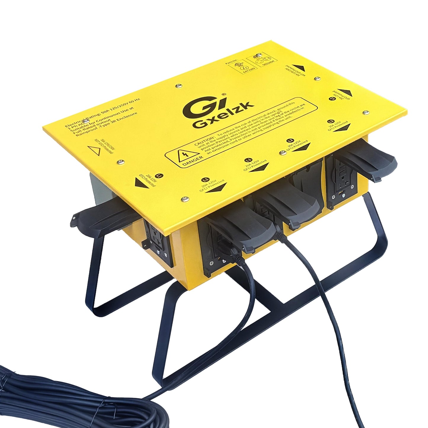 Power Distribution Box Temporary Distribution Box, It has Both 50A and 30A inlets, six 120V CFGI duplexes,Safe and Reliable Power on Any Construction site (50A-Temporary Distribution Box)
