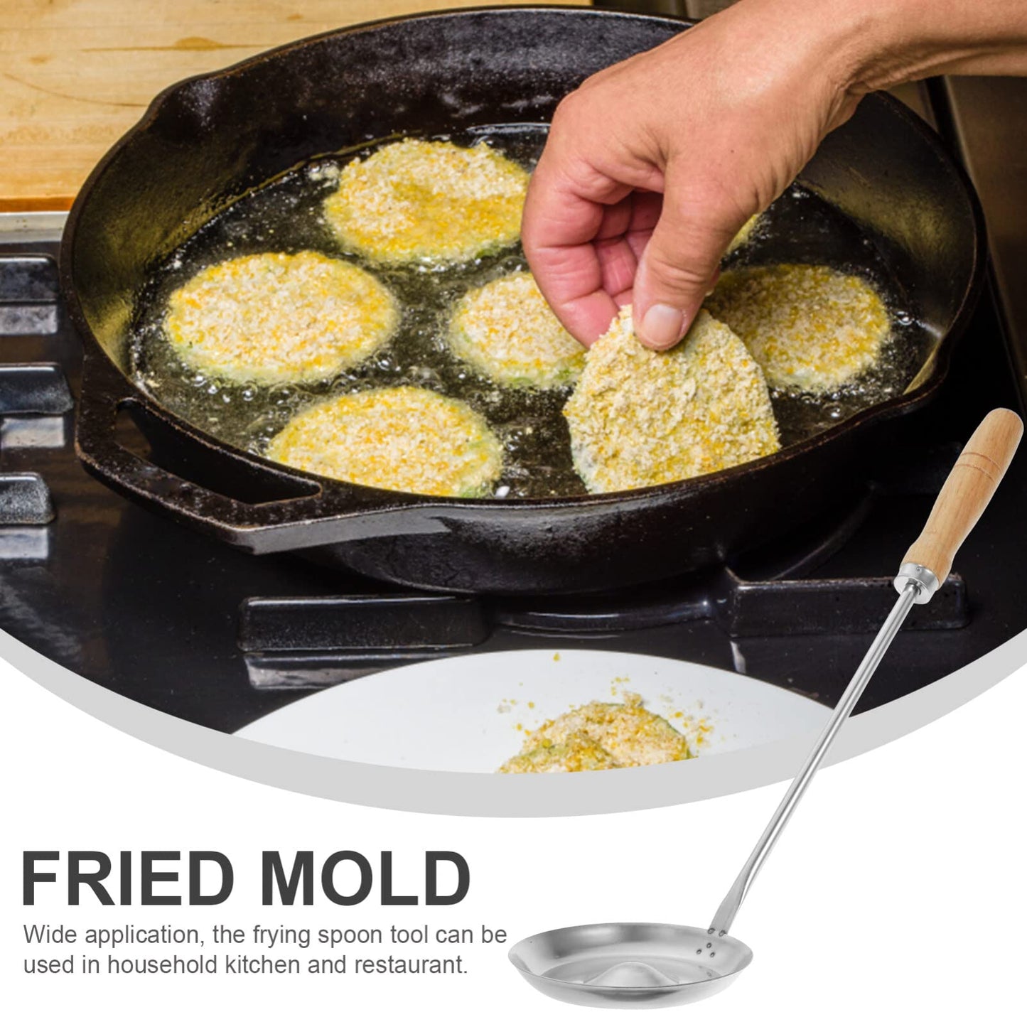 Kichvoe Bunuelos Mold with Handle 15In Lightweight Stainless Steel Frying Snack Maker for Homemade Bu Uelos Pancakes and Fried Treats Kitchen Tool