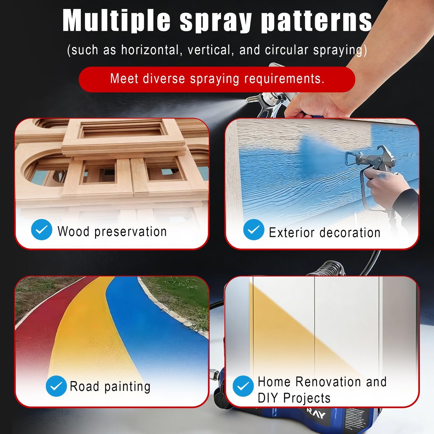 Cordless Paint Spraying Tool with Adjustable Hose - Compatible with 18V Battery Platform, 360° Spray Coverage for Furniture, Walls, and Fences
