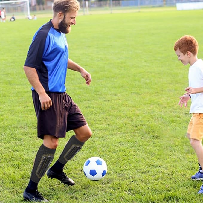 Shin Guards Soccer Kids Youth, Adult Shin Guards with Honeycomb Padding，Breathable & Anti-Slip Calf Compression Sleeves
