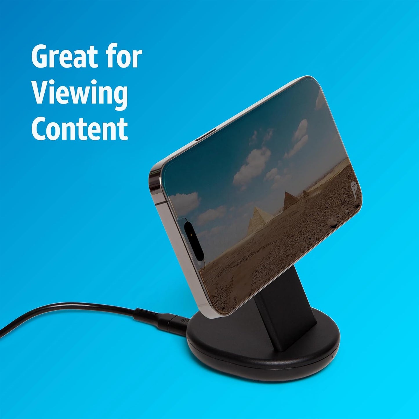 AT&T 15W Wireless Charging Stand USB-C PD Fast Charger with Magnetic Snap-On Alignment, Portrait/Landscape Viewing