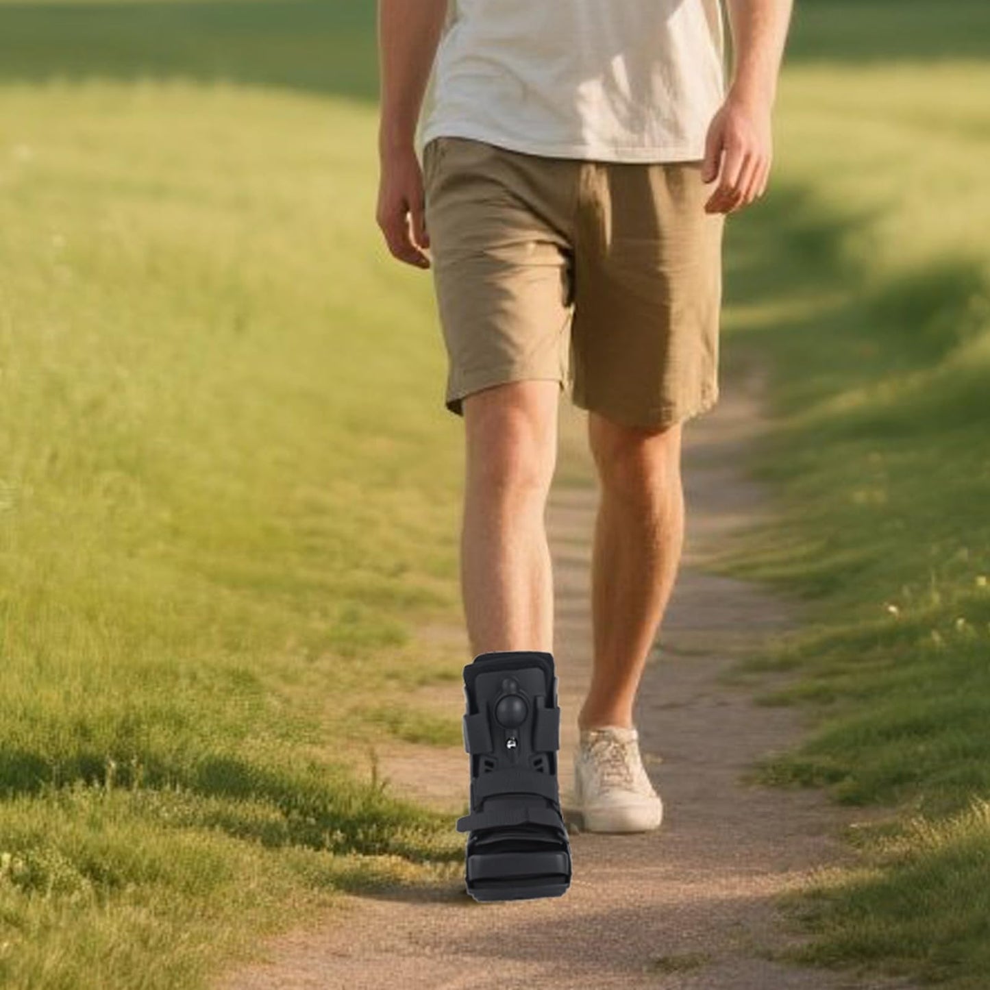 Mathgetin Air Cam Walker Boot, Short Inflatable Walking Boot Medical Recovery Orthopaedic Boots for Sprained Ankle, Broken Foot and Achilles Tendonitis (Large)