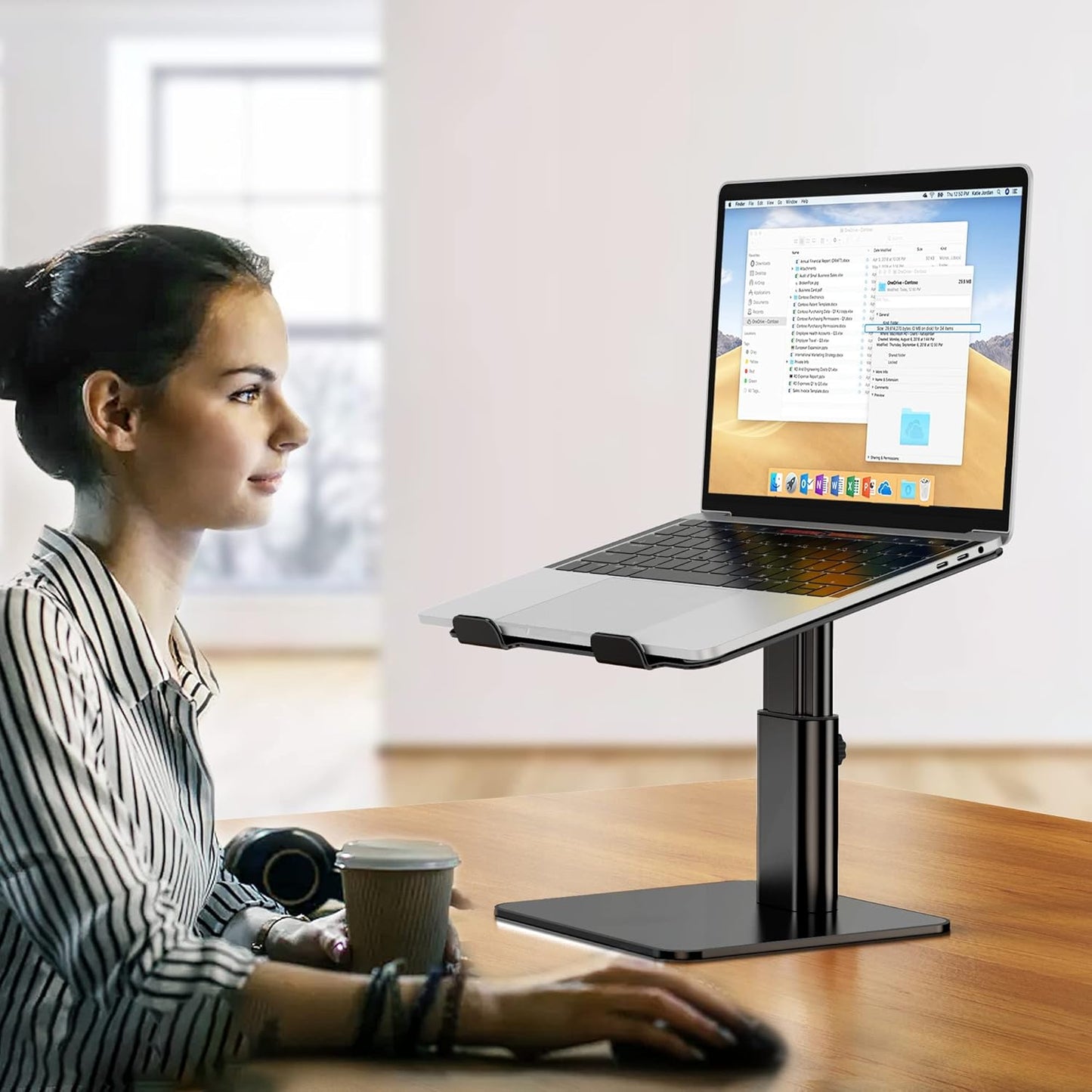 BESIGN LSX6N 10-15.6" Laptop Stand, Ergonomic Adjustable Notebook Riser, Computer Holder, Laptop Mount Compatible
