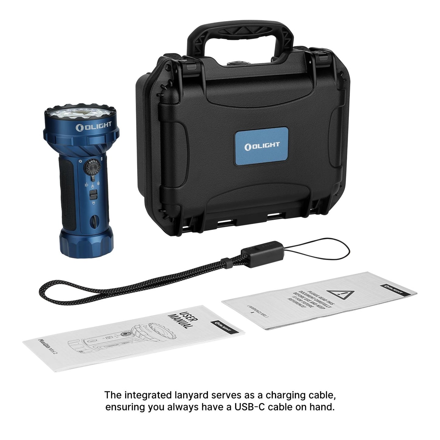 OLIGHT Marauder Mini 2 Bright Flashlight 10,000 Lumen with 750 Meters Beam Distance, Rechargeable Light with Dual Charging & 5 Lighting Modes for Outdoor, Camping, Emergencies (Midnight Blue)