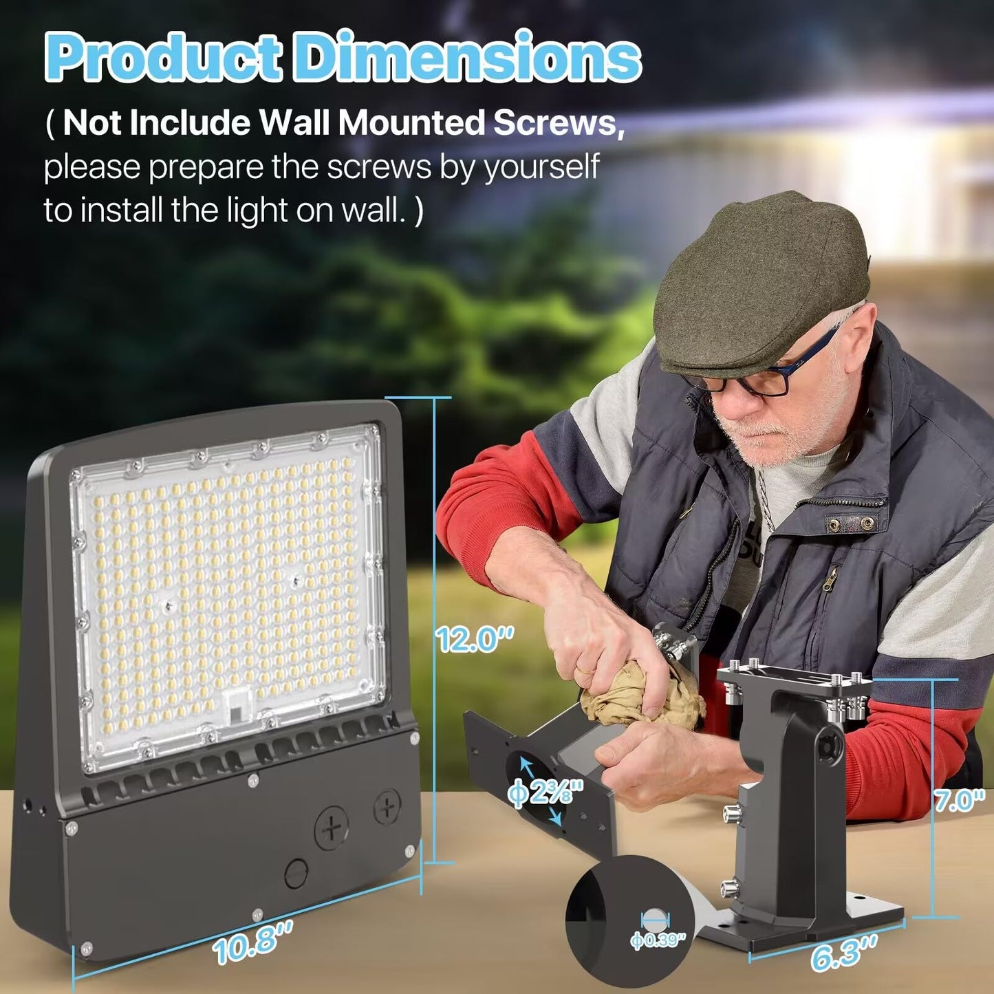 HYPERLITE LED Parking Lot Light - 200W 30000LM 5000K Led Parking Lot Lights Outdoor Dusk to Dawn - Wall Mounted Commercial Led Flood Light for Street Garage Barn Roadways Driveways Pond- 2PACKS