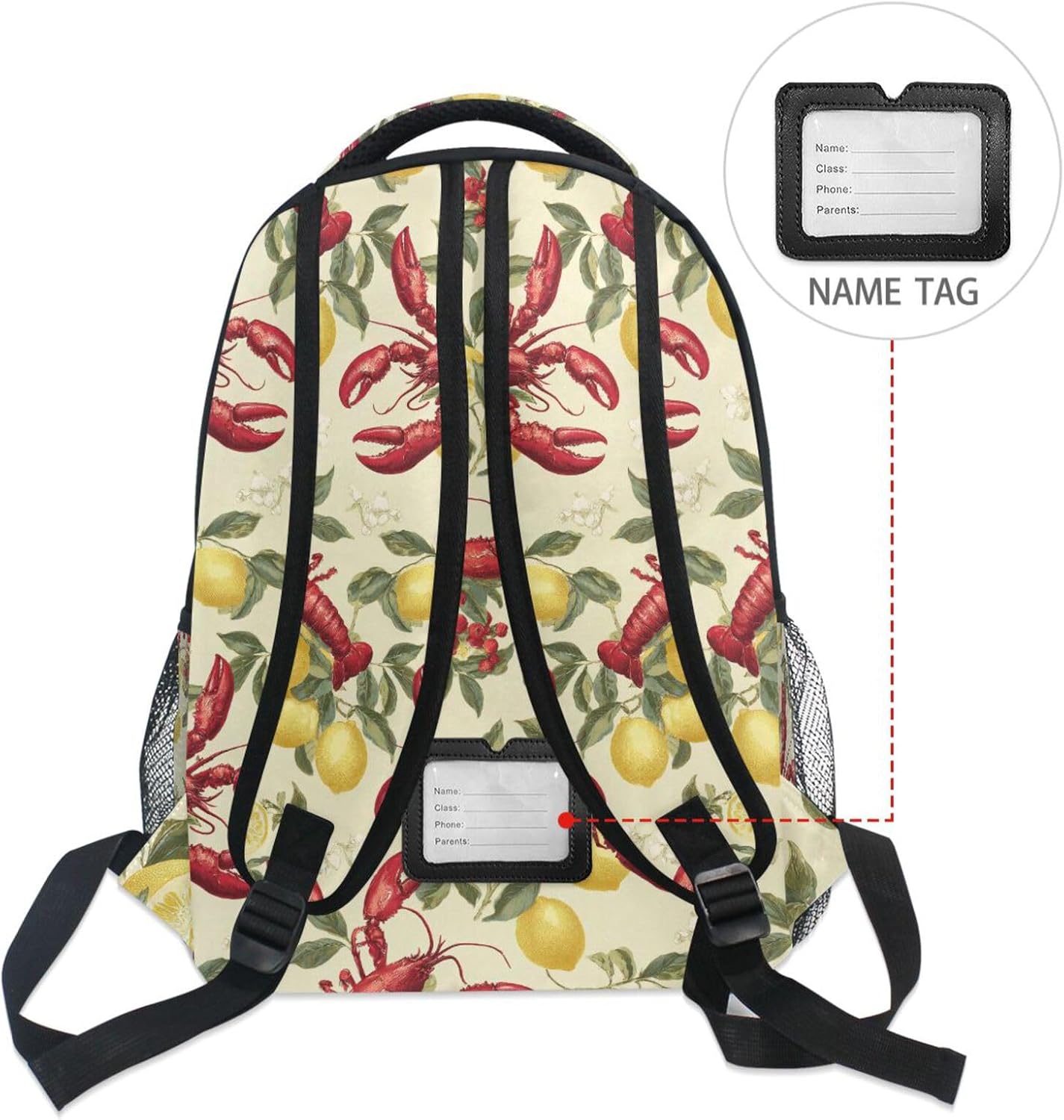 Krafig Backpacks Backpack Daypack Lobsters Lemons Leaves Boys Girls Kids School Bookbag, School Bag Travel