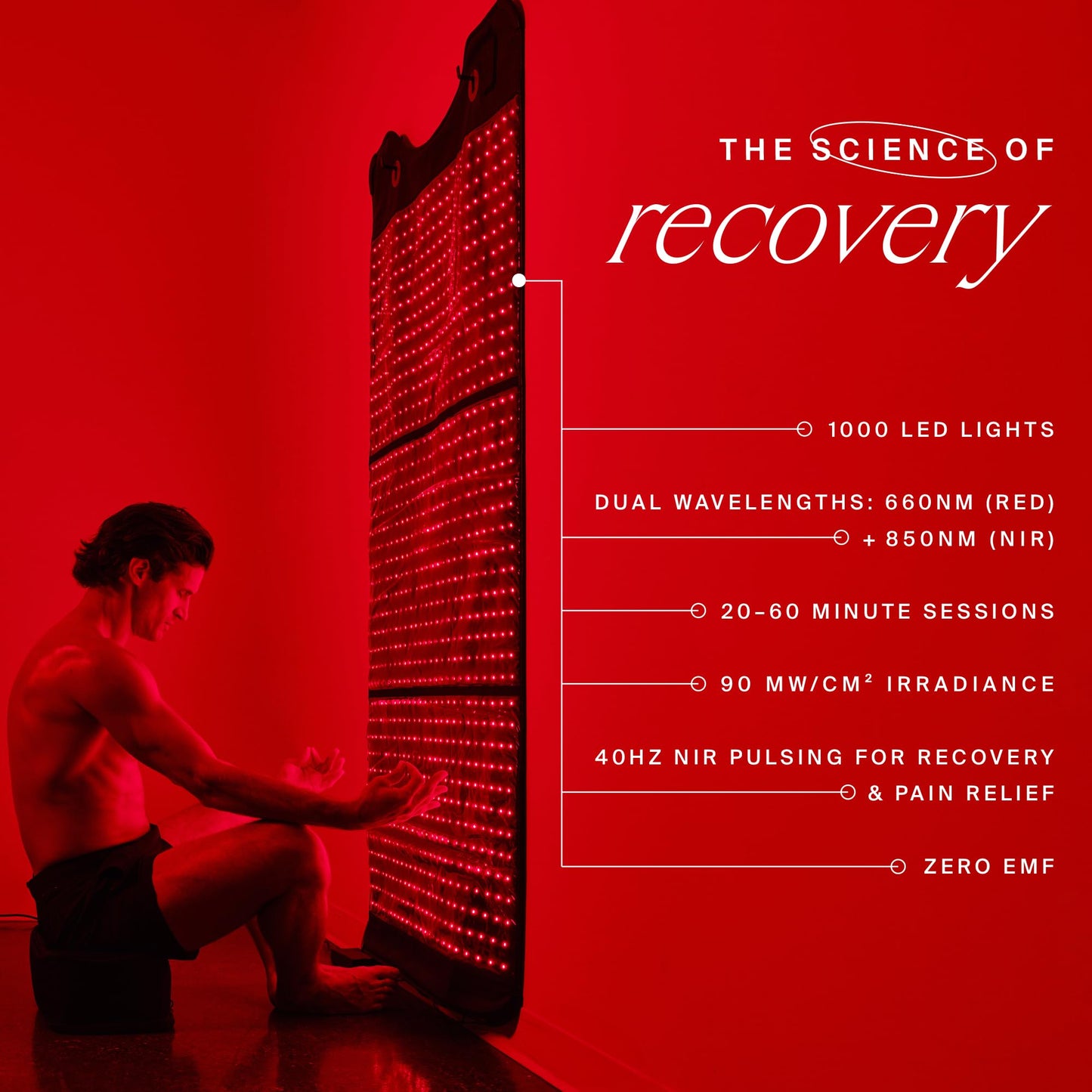 HigherDOSE Full Body Red Light Therapy Mat - Infrared Red Light Therapy Pad with 1,000 LEDs (660nm + 850nm) for Circulation, Recovery, Skin, Energy, Mood & At-Home Redlight Therapy for Body