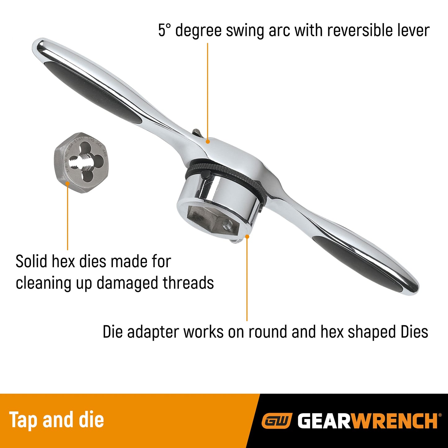 GEARWRENCH 77 Piece SAE/Metric Ratcheting Tap and Die Set -3887
