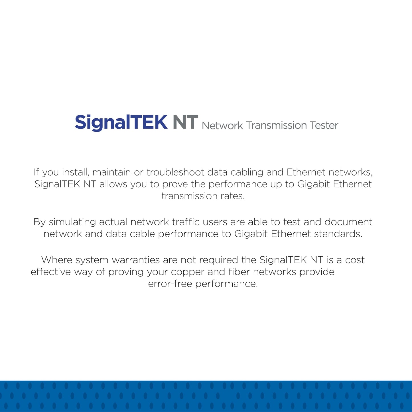 TREND Networks | R156005 | SignalTEK NT | Touchscreen Copper & Fiber Network Transmission & Bandwidth Tester Kit | Troubleshoot Data Cabling & Ethernet Network Issues