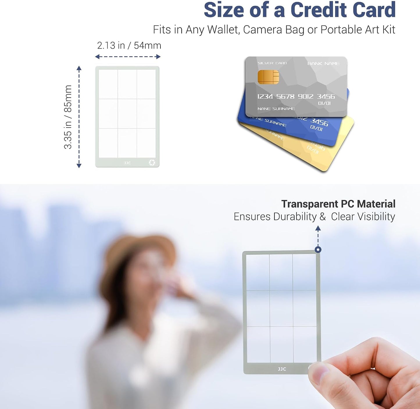 (11 Pcs) JJC Composition Viewfinder View Catcher Tool, Golden Ratio Fibonacci Spiral Rule of Thirds Leading Lines Card