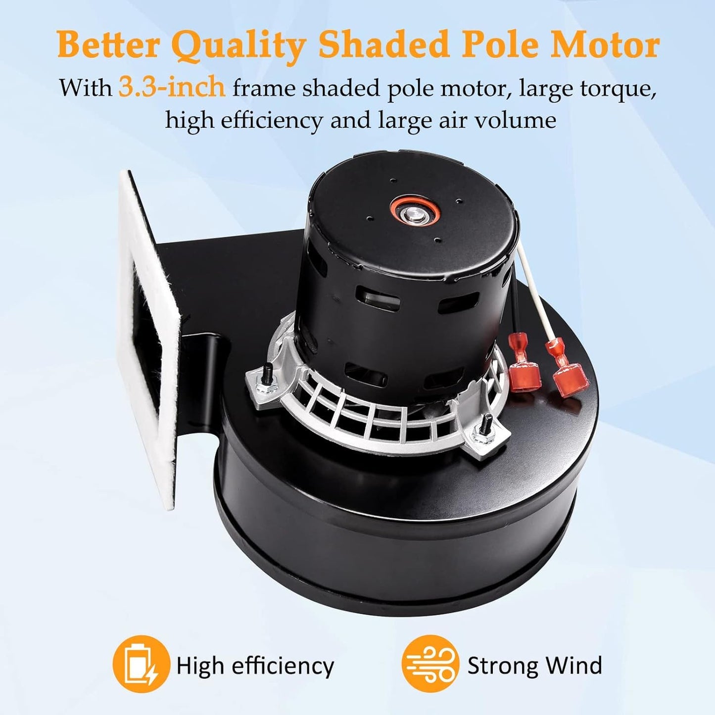 Criditpid PU-076002B Exhaust Blower & PU-4C442 Convection Blower Fan Kit for Englander 25-PDVC, 55-SHP10 Pellet Stoves, with Gasket.