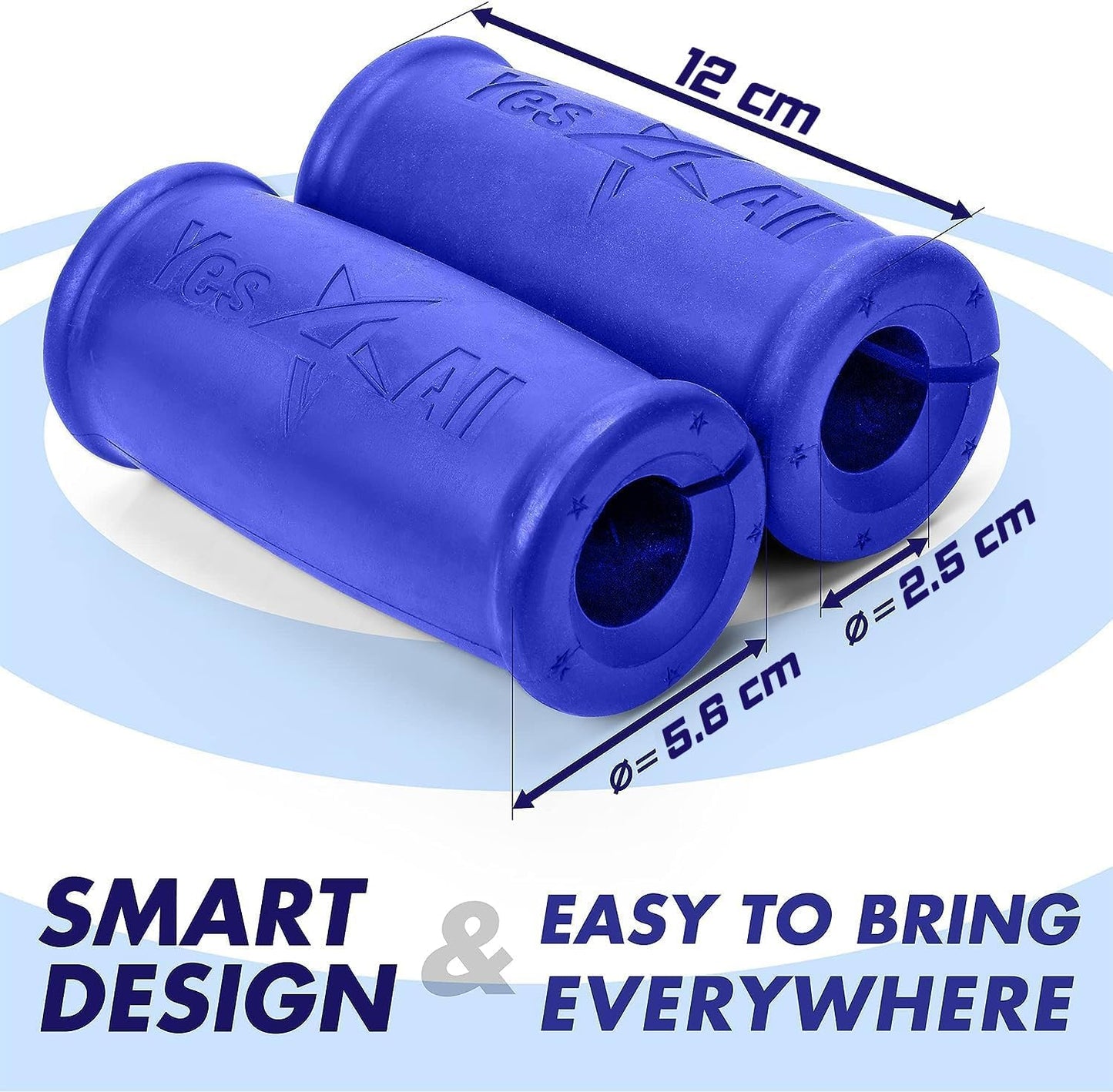 Yes4All Thick Bar Grips / Thick Grips for Barbell, Weight Lifting, Body Building Training – Thick Bar Adapter / Barbell Grips (Blue, Set of 2)