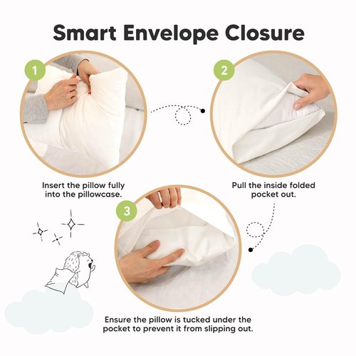 KeaBabies Toddler Pillowcase - Organic Cotton Soft & Durable Cover for Kids | 13"x18" in Soft White