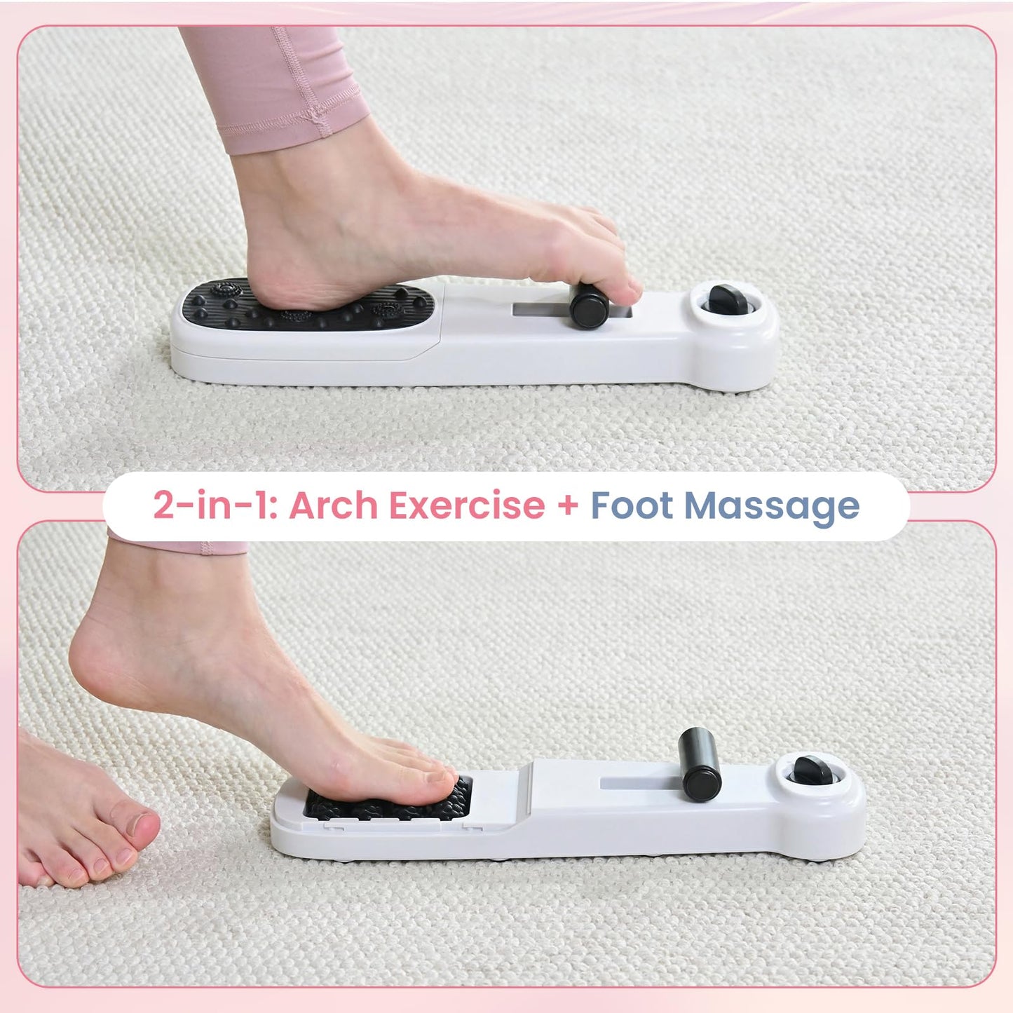 kisnbld Foot Arch Trainer,Plantar Fasciitis and Flat Feet with Adjustable Magnetic- Arch Support Strengthener with Massage, Portable for Home and Gym