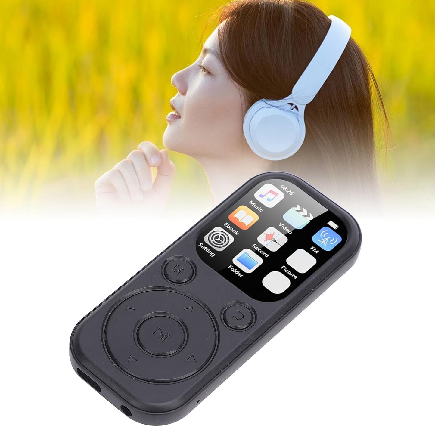 Yunseity MP3 5.4, 1.8 Inch 32G Player, Music Player with Bluetooth Built in HiFi Speaker Portable HiFi Music Player
