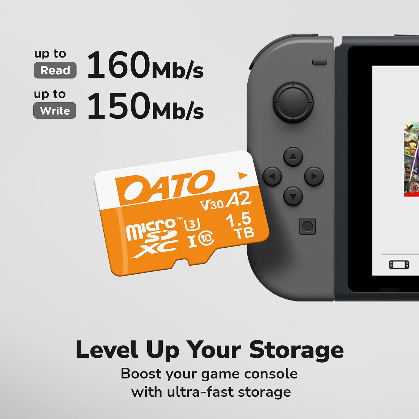 DATO 256GB C10, U3, V30, A2, 4K 160/150 Advance Plus microSDXC Memory Card w/Adapter, UHS-I, UHD, Up to MB/s