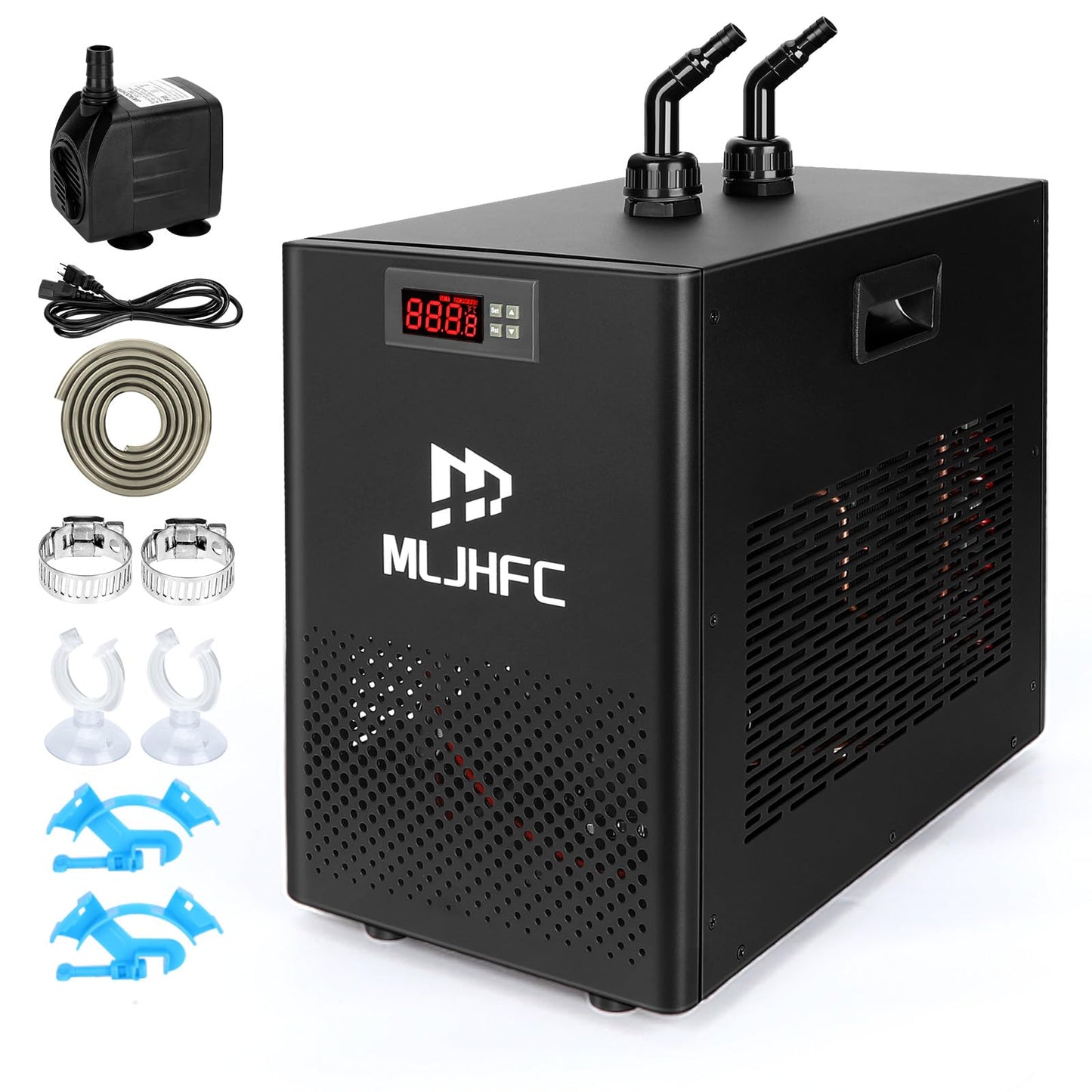 MLJHFC 42Gal Aquarium Chiller 1/10 HP 160L Quiet Compressor Refrigeration Hydroponic Cooling System Suitable for Aquariums Salamanders Coral Reefs Jellyfish