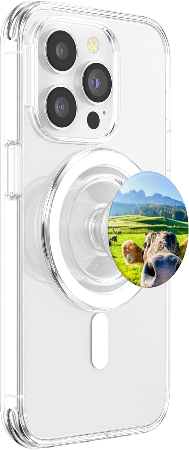 CJ Grips Cow Selfie Funny PopSockets PopGrip for MagSafe