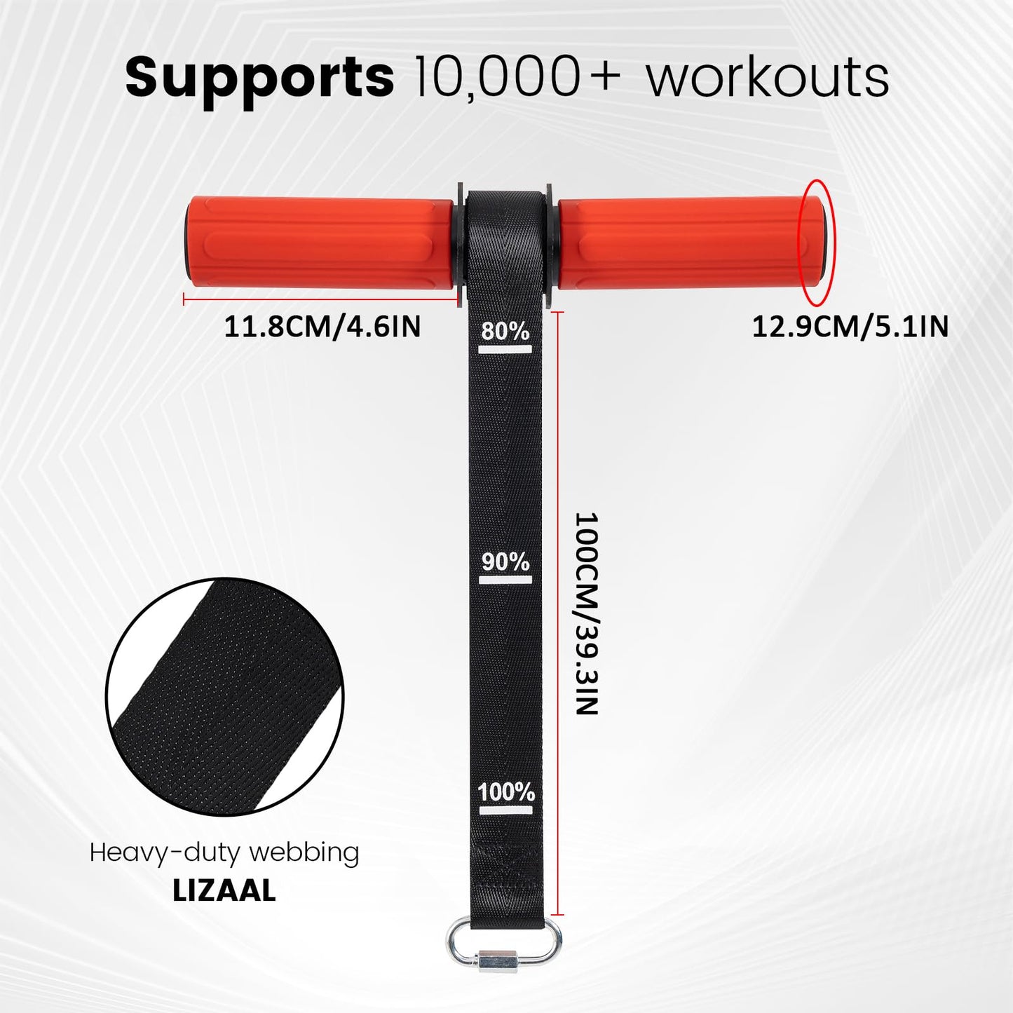 LIZAAL Forearm Strengthener & Wrist Roller，Forearm Exerciser with Thicker Silicone Handle, Forearm Trainer with Heavy-Duty Nylon Strap, Ideal for Muscle building,Grip Strength and Recovery Training - Red