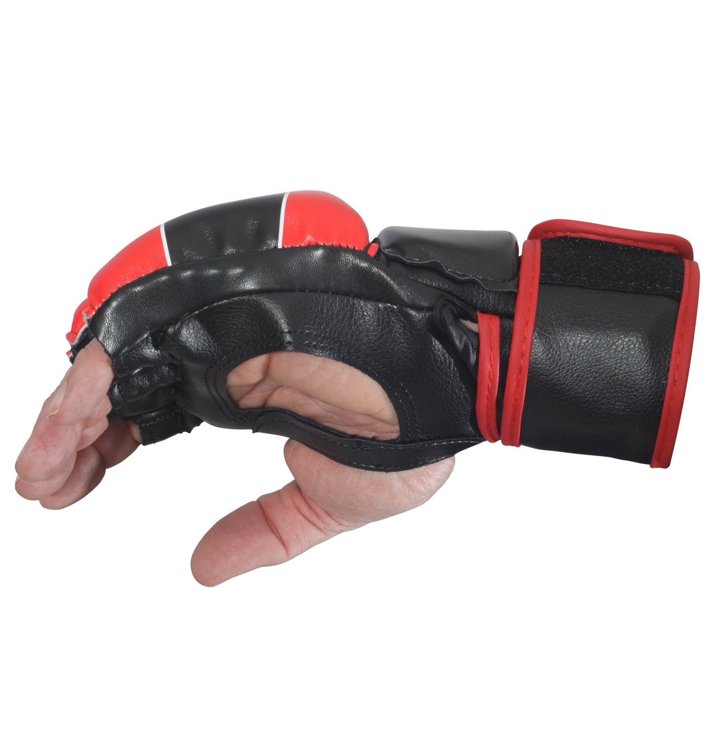 Combat Sports Pro Style MMA Grappling Gloves - 5oz Open Palm Synthetic Leather Fighting Gloves for Mixed Martial Arts, Sparring & Heavy Bag Training, Blue, Medium