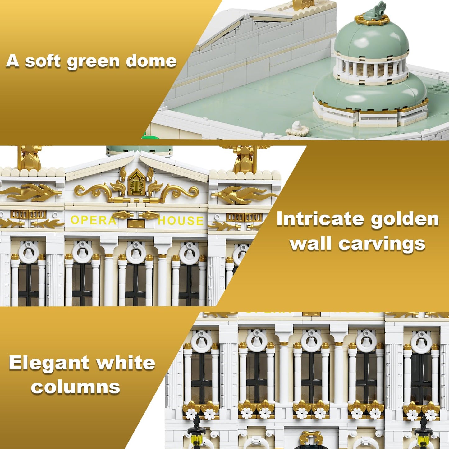 Holexapyd Paris Opera House Modular Building Sets for Adults, European Theater Architecture with Light Kit & 8 Figures, Collectible Club Building with Guitar for Music Lovers Gifts (4490 PCS)