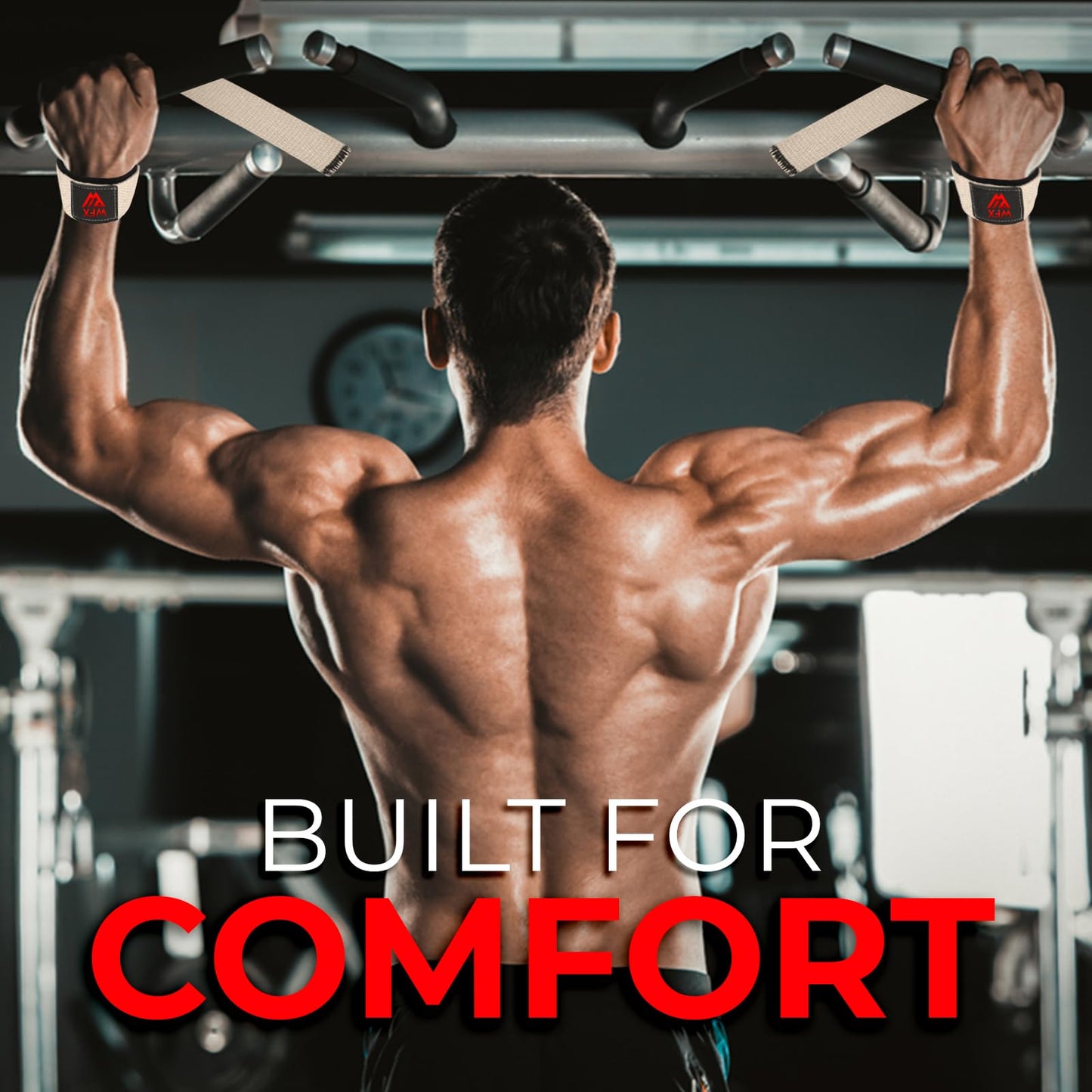 Weight Lifting Straps Wrist Support Padded Neoprene Gym Cross Training Hand Bar weightlifting Straps Fitness Bodybuilding Power Exercise Grips Deadlift Men Women (Half White)