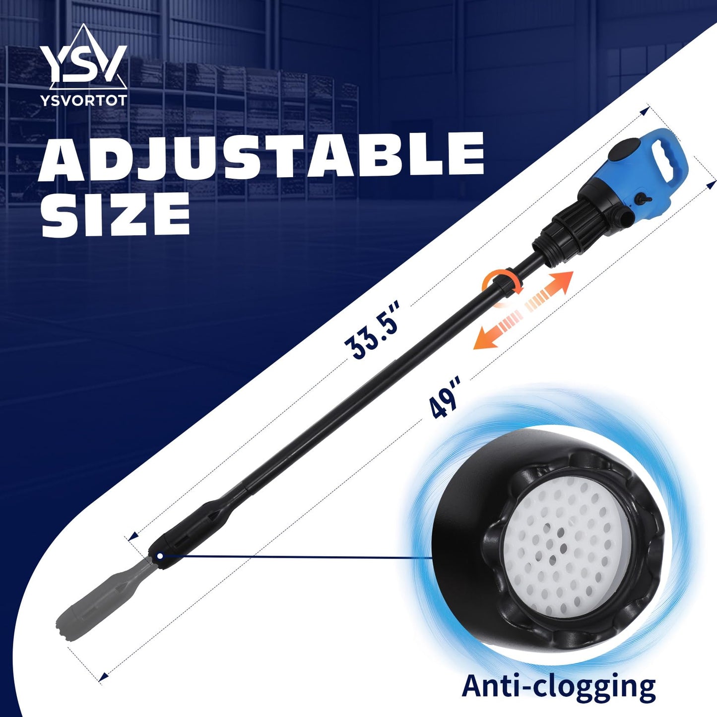 Electric Drum Pump with120V AC/12V DC Power, 55 Gallon Drum Pump Electric, Built-in 2-Inch Bung Adapter, 5 GPM Flow Rate,Telescoping Suction Tube 34" to 49" Suitable for Diesel, DEF, Water, Antifreeze