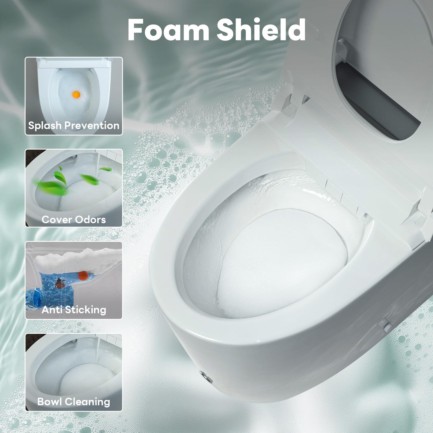 Casta Diva Smart Toilet with Bidet Built in, Auto Open/Close Lid,1000g MaP Flush, Heated Seat & Foam Dispenser, Foot Sensor Auto Flush, Blackout Flush, Bidet Toilet with Tank Built in (CD-K030PRO)