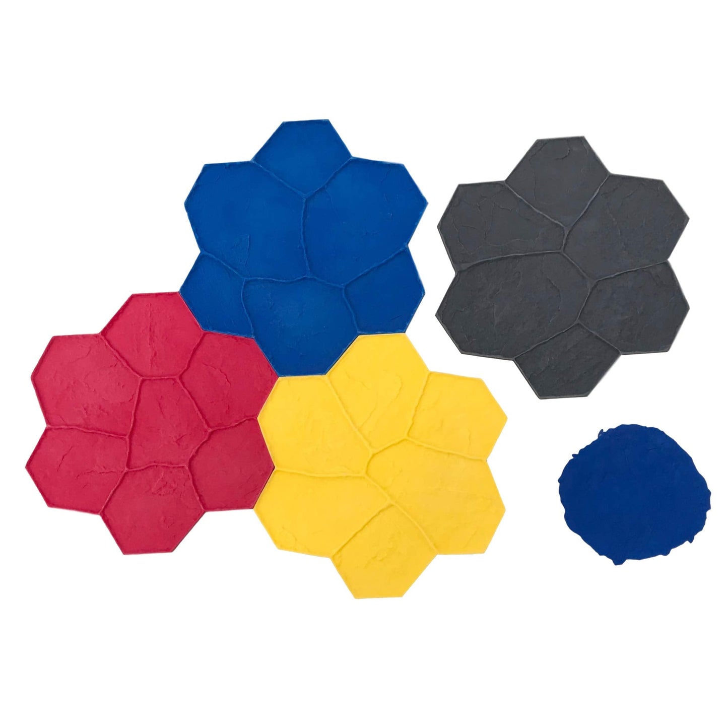 New Random Stone Concrete Stamp Set by Walttools | Decorative Stone Tile, Rotational Pattern, Sturdy Polyurethane Texturing Mats, Realistic Detail (5 Piece, Series 1)
