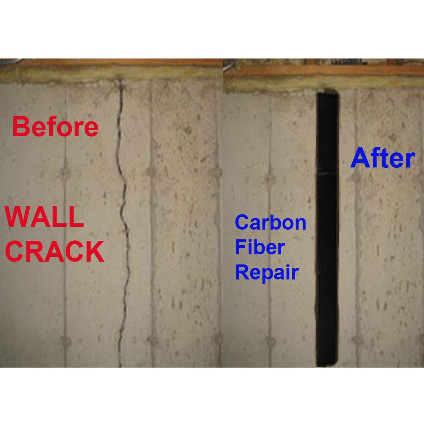 KARBXON - 50 ft x 4 in - Carbon Fiber-Basement Wall Crack Repair Kit - Carbon Fiber Foundation Wall Repair - Easy to Use Includes Instructions & Epoxy