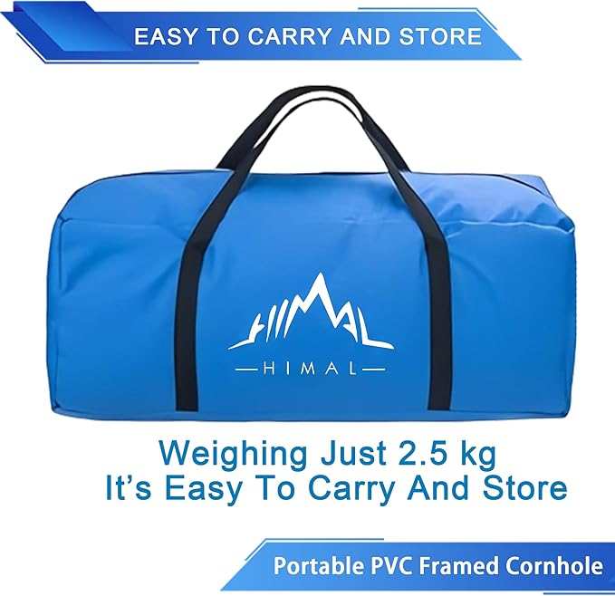 Himal Portable PVC Framed Cornhole Game Set with 8 Bean Bags and Carrying Bag (Blue-Red,3 x 2-feet)