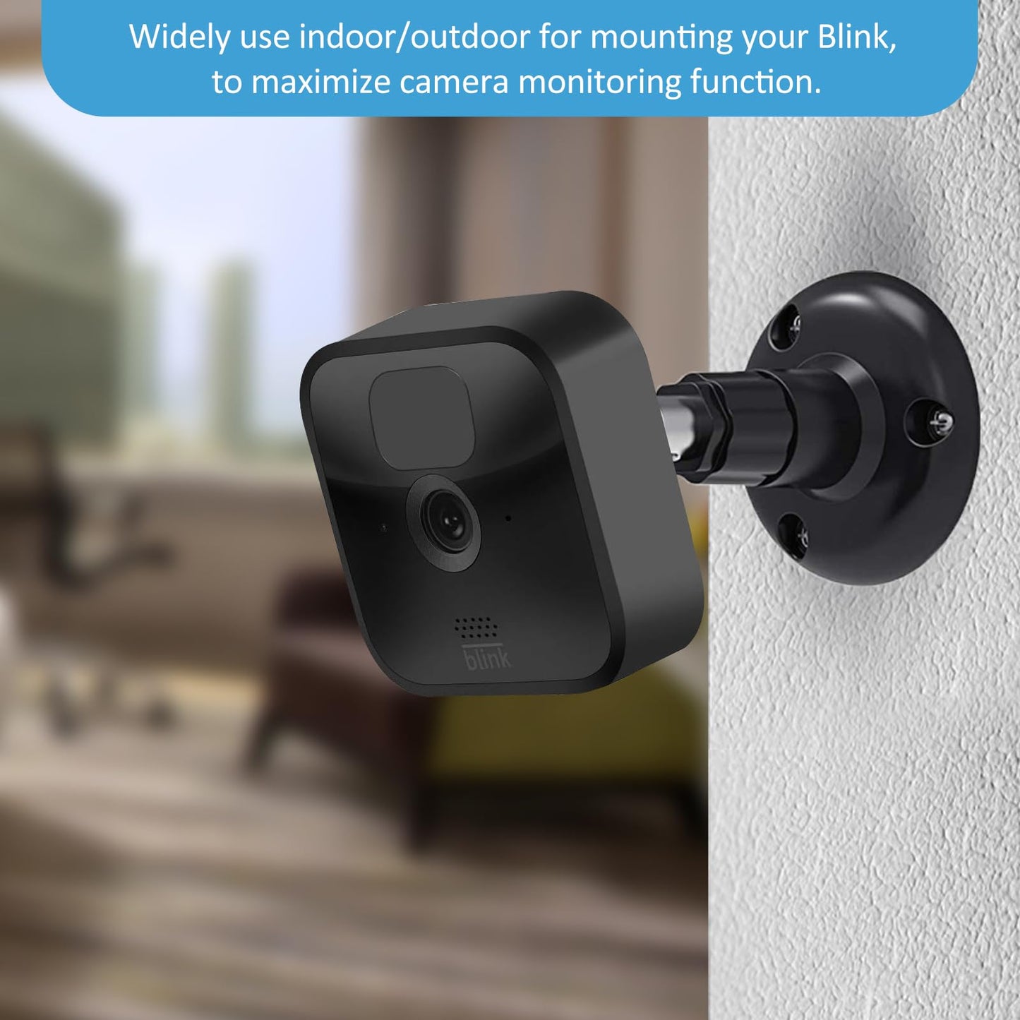 Blink Outdoor Camera Mount, 360 Degree Adjustable Indoor/Outdoor Wall Mount Bracket for Blink Home Security System Black 3 Pack