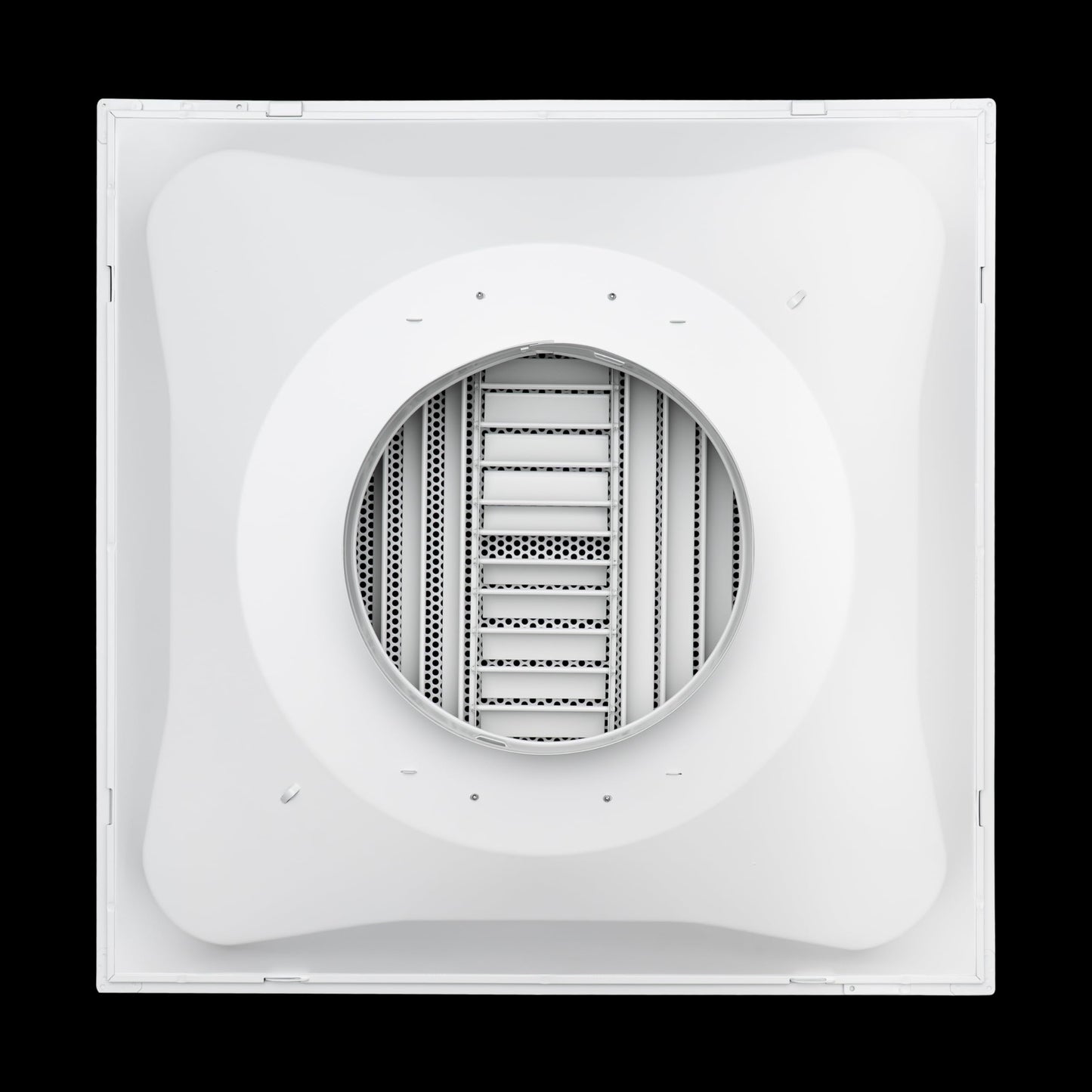 Fits 24x24 Steel T-Bar Ceiling Grid | 2x2 Feet Lay in Steel Perforated Face Air Supply Diffuser with Round 10" [Neck Size] by Handua | Ceiling Vent | White| Outer Dimension: 23-3/4" x 23-3/4"
